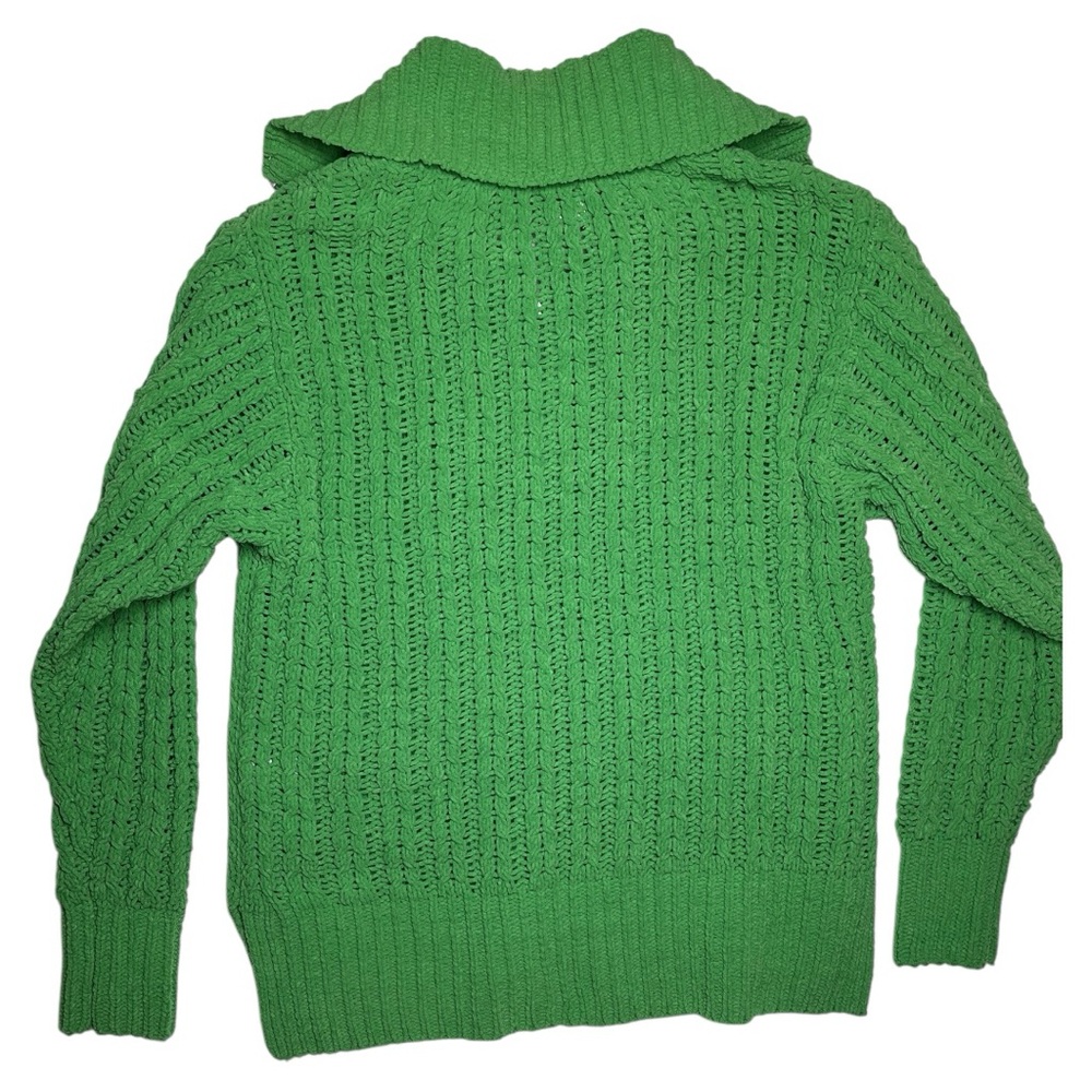 Aerie Green Cable Car Quarter Zip Sweater Size XS - Picture 5 of 6